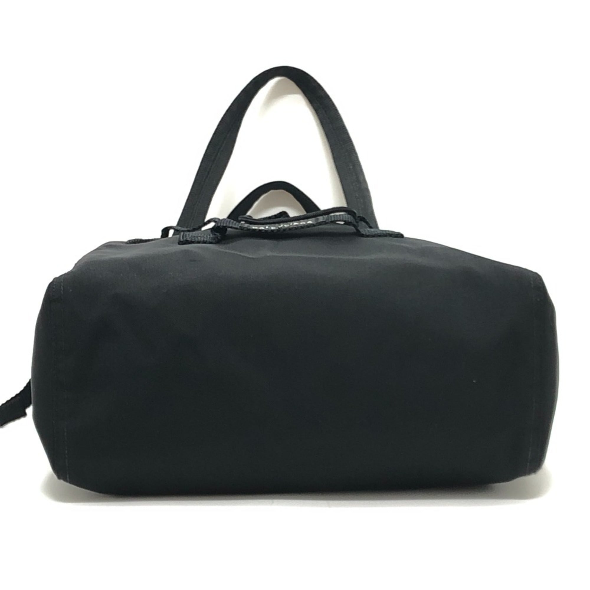 BALENCIAGA 644040 Army Medium Handbag Logo Tote Bag Nylon Men's Black