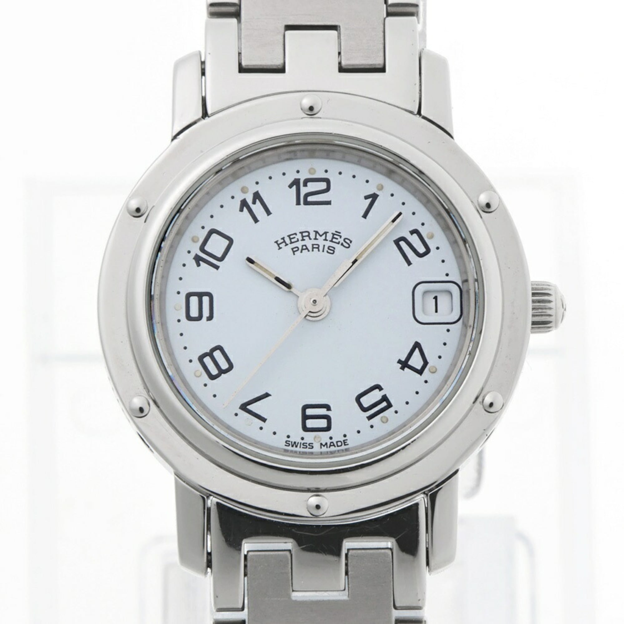 Hermes Clipper CL4.210 White Quartz Watch — Good