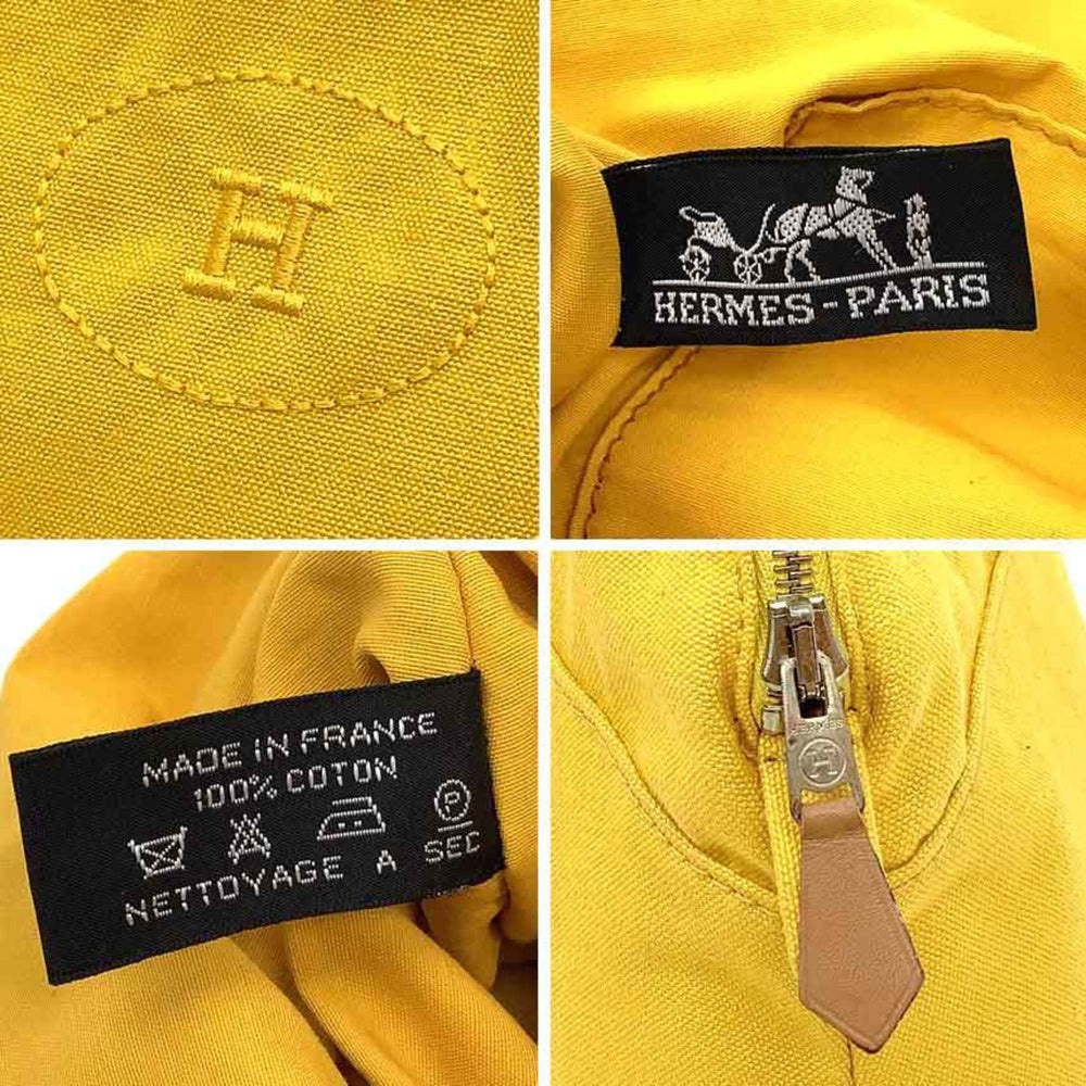 Hermes HERMES Bolide Pouch GM TROUSSE BOLIDE Cotton Canvas Yellow — Like New