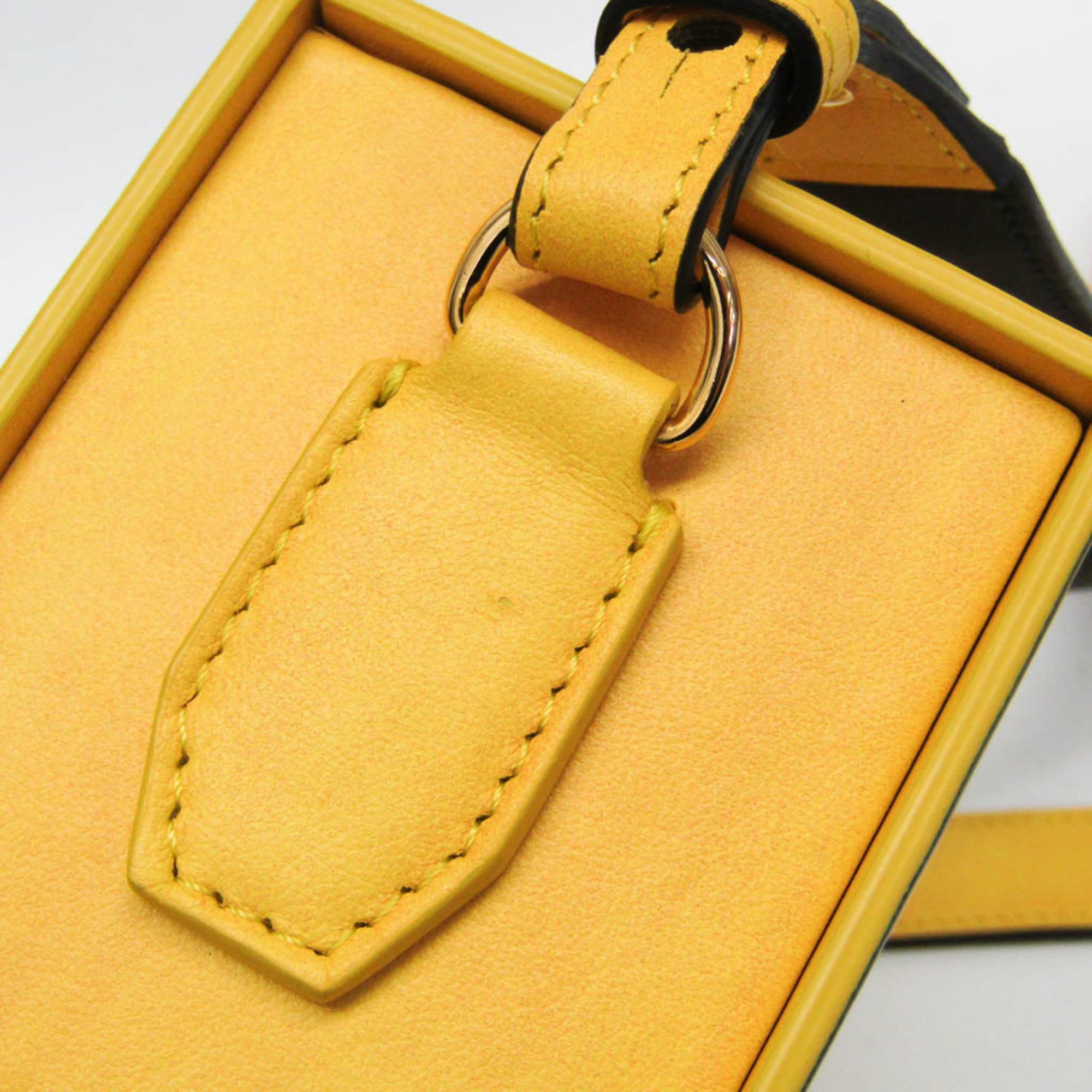 Fendi Box 7VA519 Women's Leather Shoulder Bag Yellow