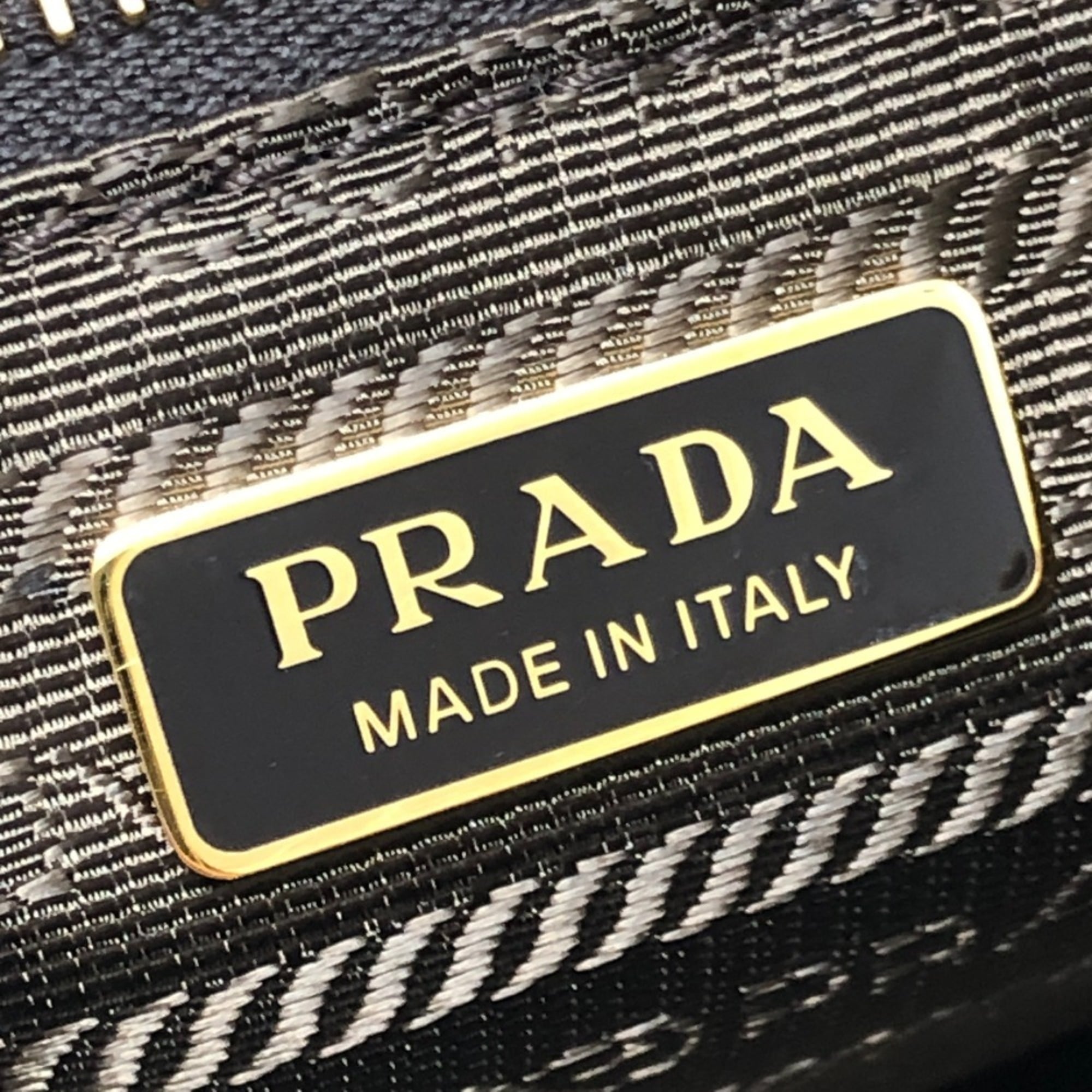 PRADA 1BB127 Padlock Top Handle Medium Shoulder Bag Nylon Leather Women's Brown Like New — Like New