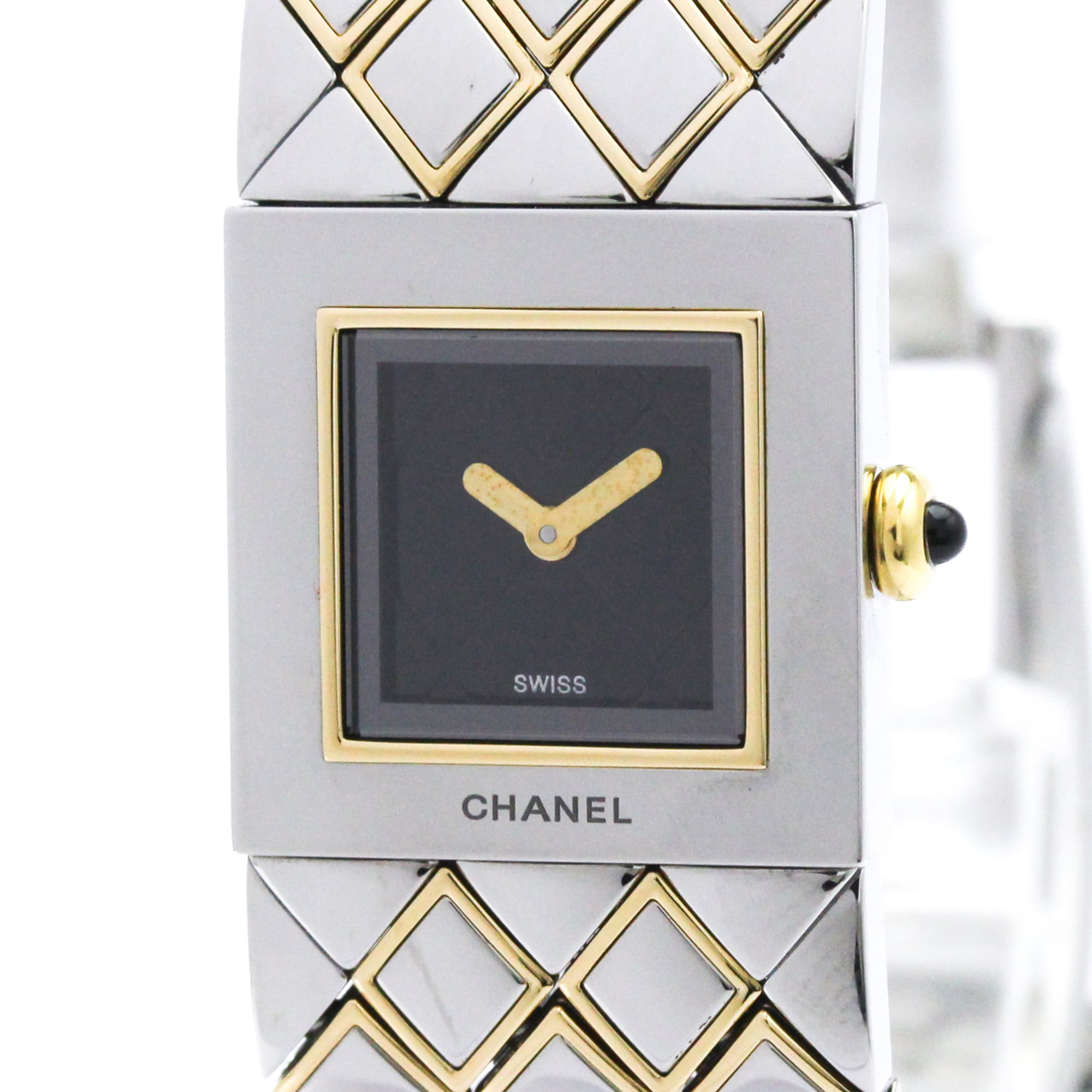 CHANEL Matelasse 18K Gold Steel Quartz Ladies Watch H0475 Polished — Very Good