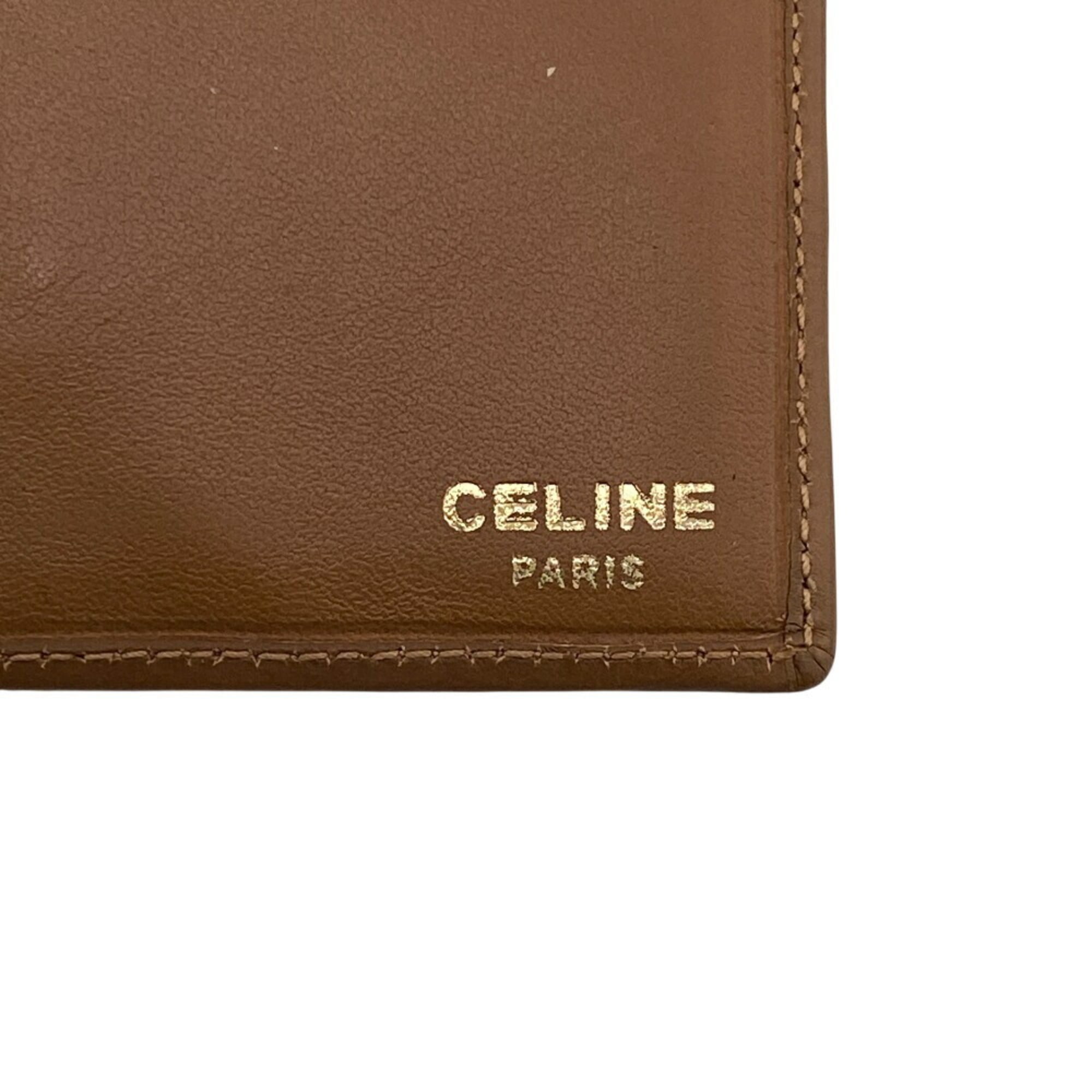 CELINE Macadam Tri-fold Wallet, Beige, Women's