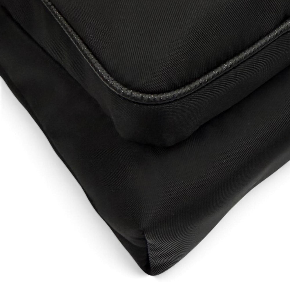PRADA 2ZH155 Nylon Leather Re-Nylon Triangle Logo Plate Phone Case Shoulder Bag Black Silver Hardware Made in Italy Men's Comes with Box — Like New