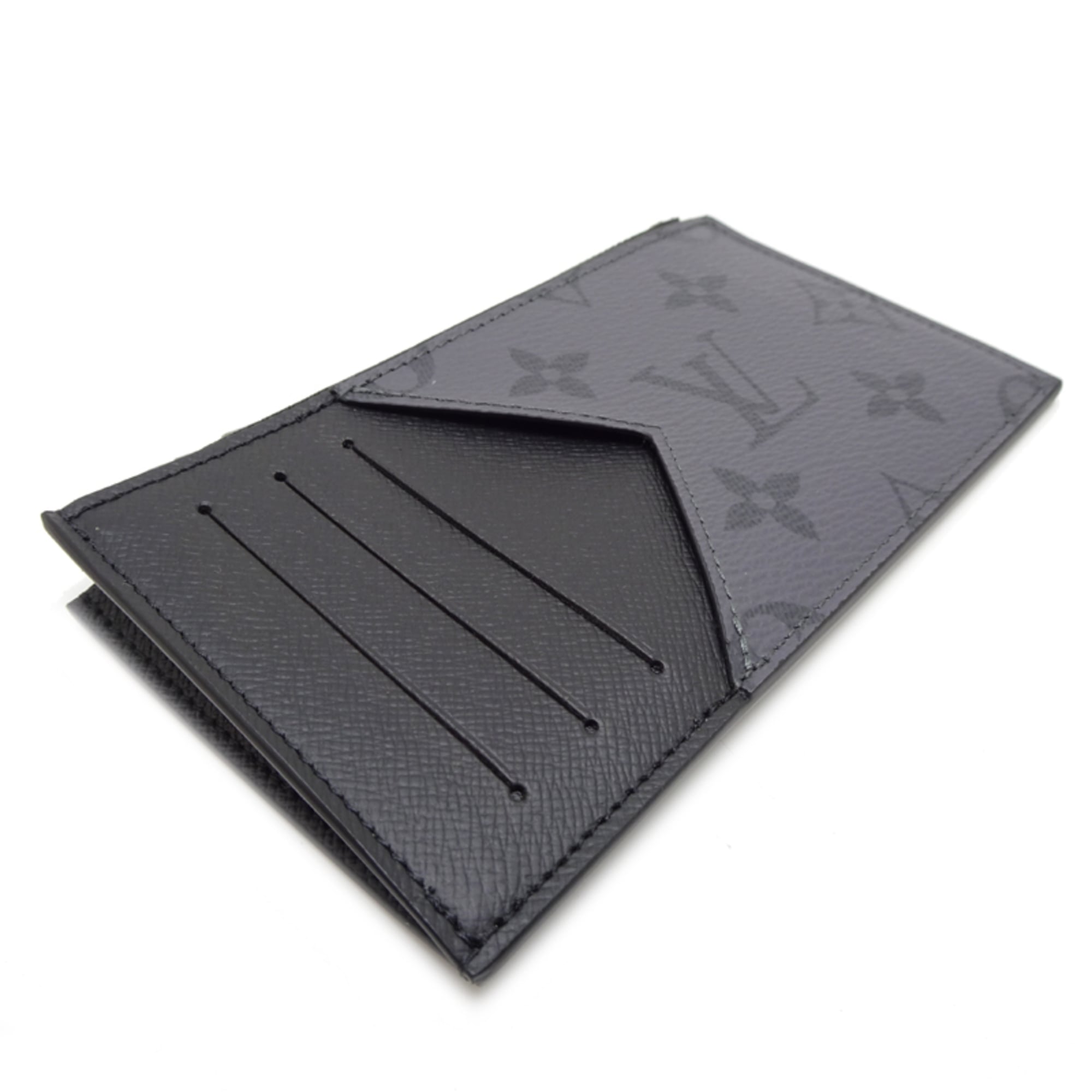 Louis Vuitton Coin Card Holder Men's Case M69533 Monogram Eclipse Black