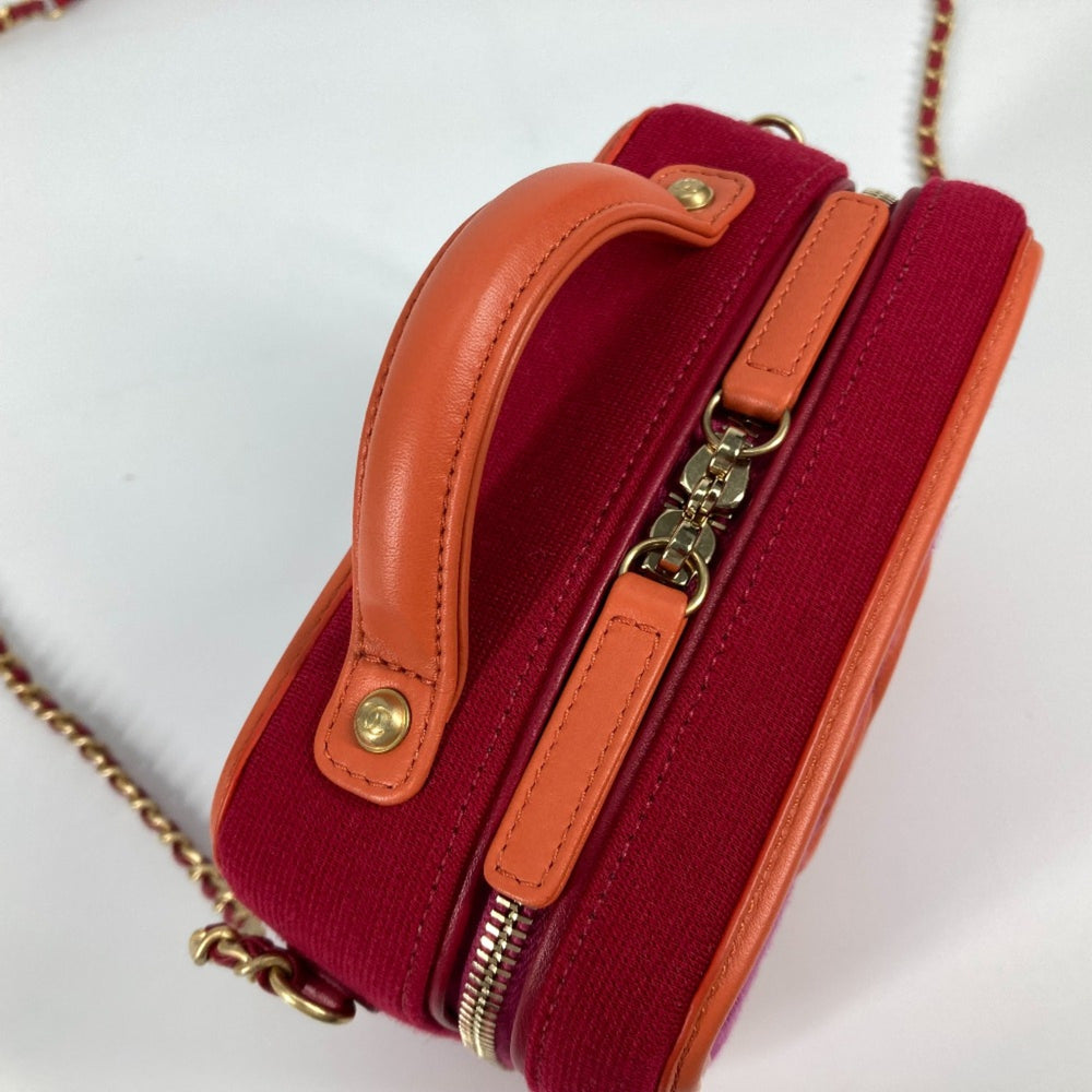 Chanel CC Mark Crossbody 2WAY bag Chain Shoulder Bag Red Orange — Like New