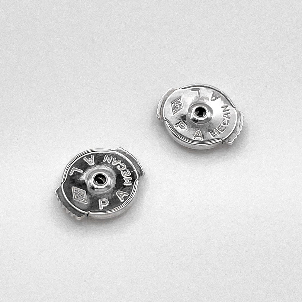 HERMES Clou de Selle Sellier Stud Earrings, Combination Sterling Silver (SV925) and 18K 750 Gold, Men's Women's — Like New