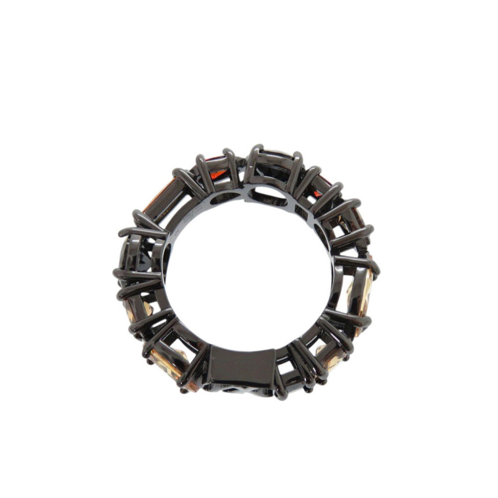 Like new Louis Vuitton M1202L metal ring with colored stones and black accents, model LV 1243 — Like New