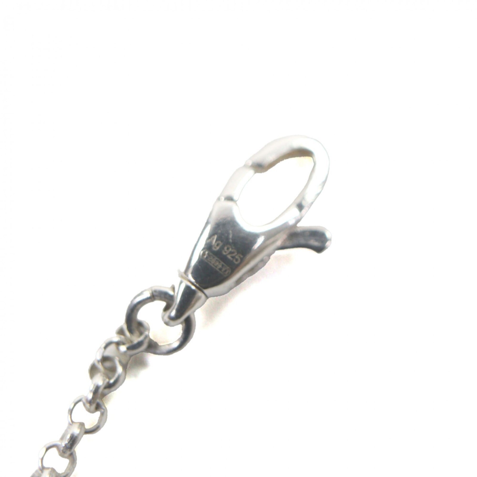 GUCCI 627757 AG925 Double G Key Chain Necklace, Silver, with Box and Dust Bag, Made in Italy, Total Weight 6.6g, Women's — Like New