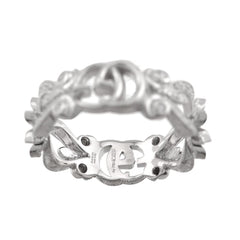 Gucci Flora #8 Ring with Diamonds, 18K White Gold (750) — Like New