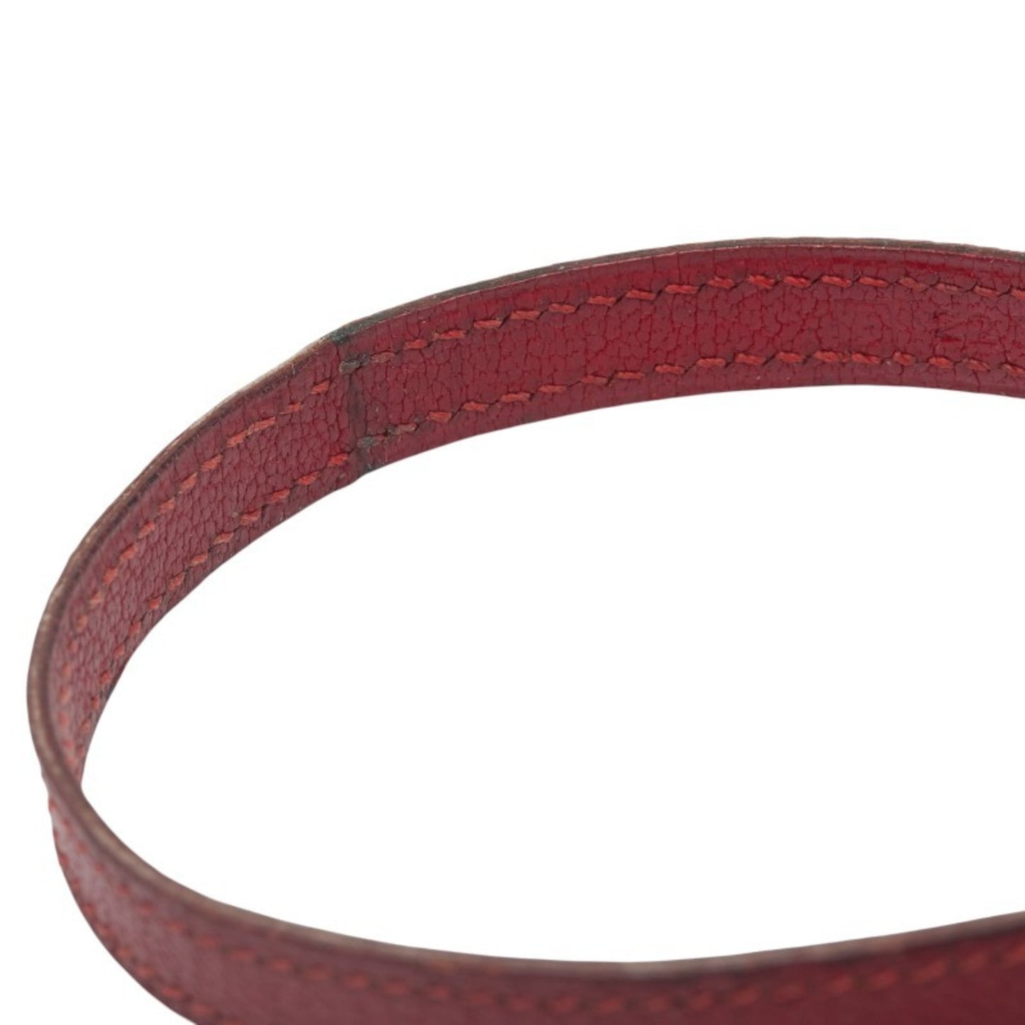 Hermes Puspus Bangle Red Leather Women's HERMES