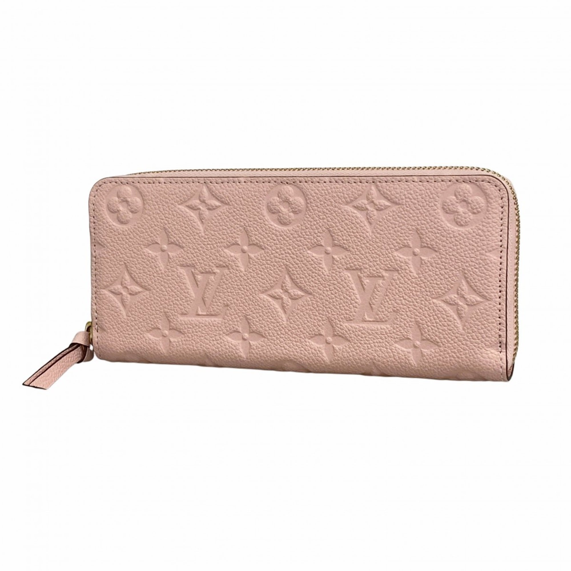 Louis Vuitton Monogram Empreinte Portefeuille Clemence Long Wallet M61265 Rose Ballerine Women's