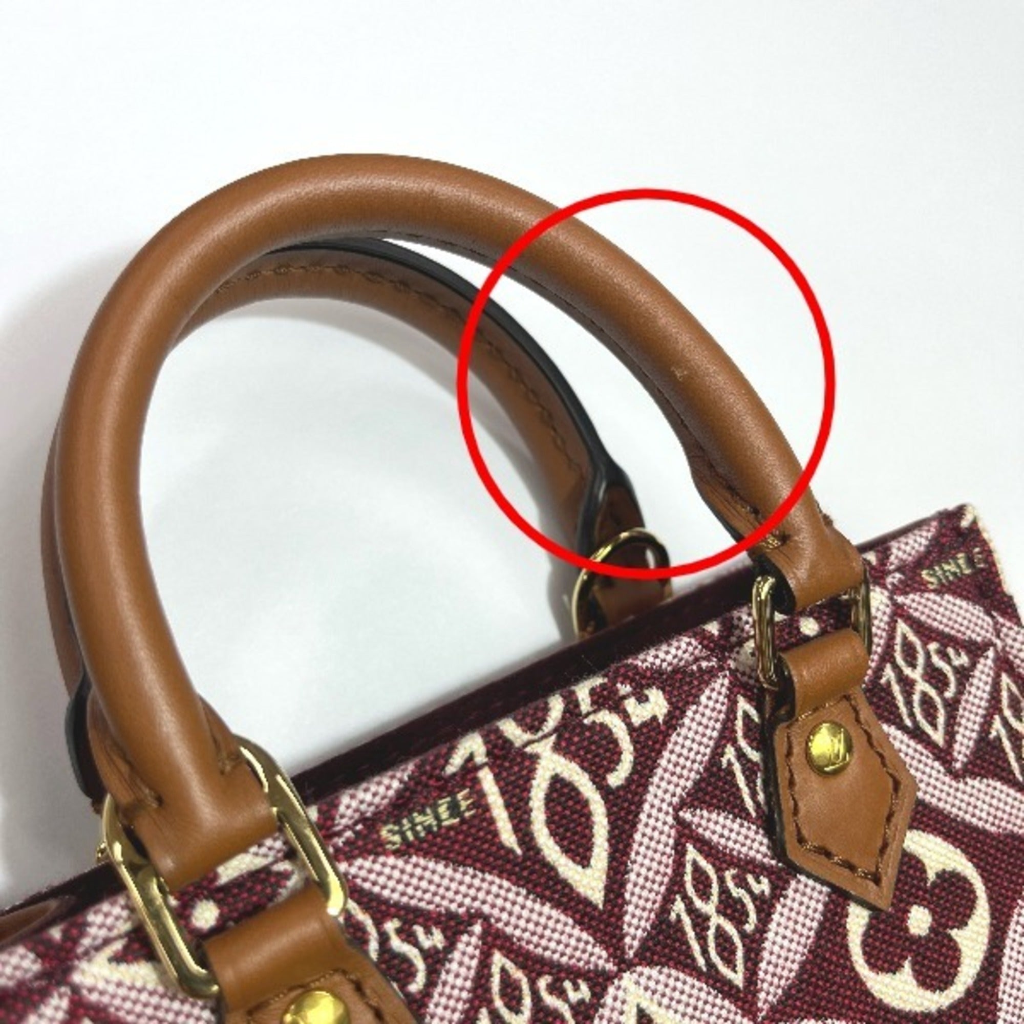 LOUIS VUITTON Petit Sac Pla Jacquard Leather Monogram Louis Vuitton Red Shoulder Bag LV — Like New