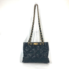 CHANEL AS3502 Chain Bag Quilted Matelasse Small Shopping CC Coco Mark Shoulder Lambskin Women's Black — Like New