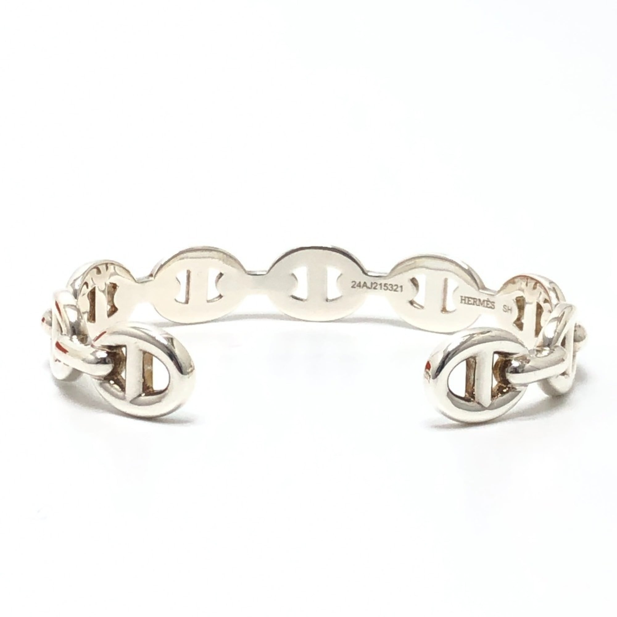 HERMES Chaine d'Ancre Enchainée SH size accessory bangle SV925 women's silver like new — Like New