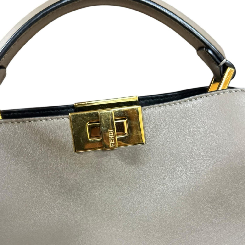 Fendi Peekaboo Iconic Essential Shoulder Bag Leather 8BN302 Beige Women's FENDI