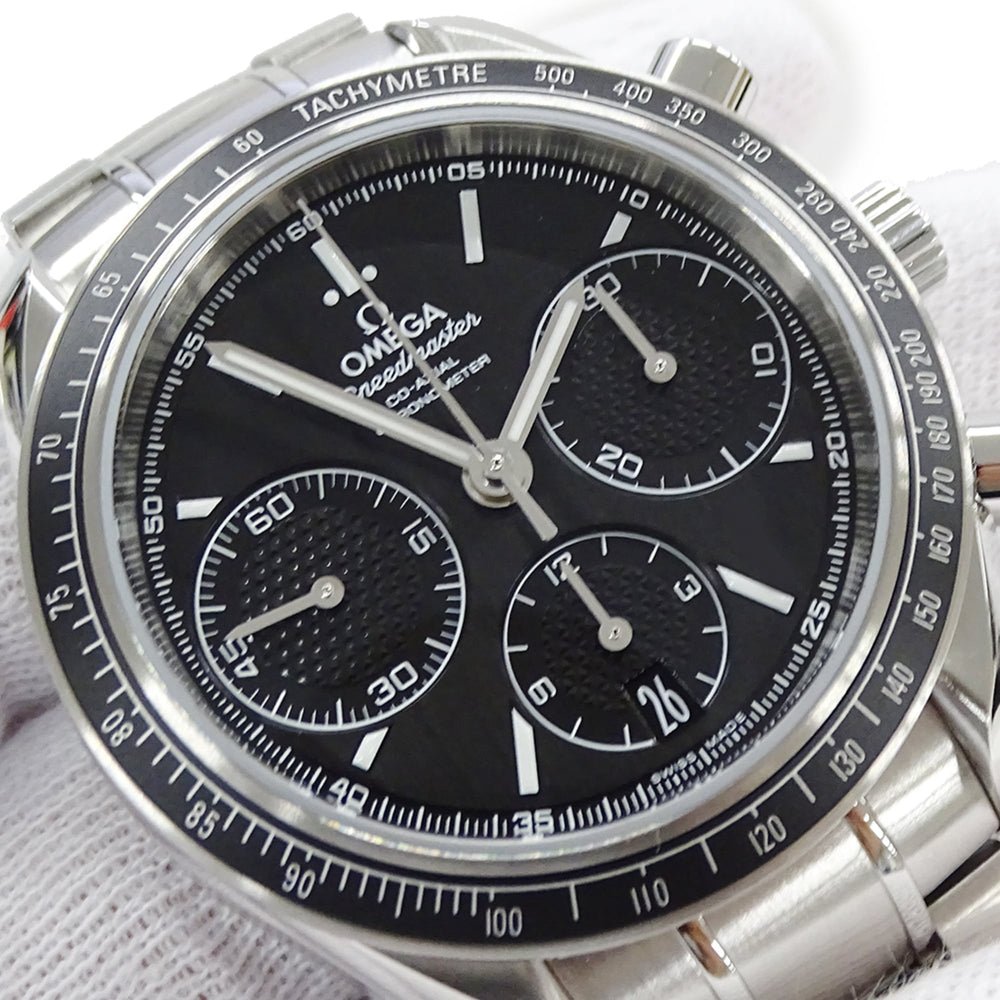 Omega Speedmaster Racing 326.30.40.50.01.001 Men's Watch, Brand Name, Co-Axial Chronograph, Automatic Movement, Stainless Steel (SS), Silver & Black — Very Good
