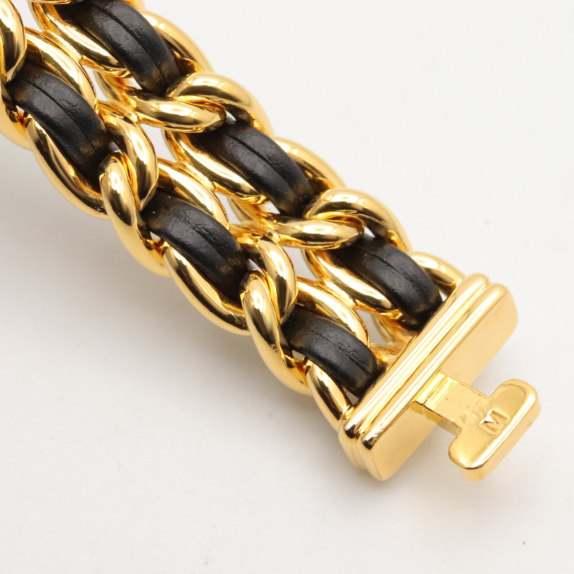 Chanel CHANEL Première M Watch, Gold Plated Leather, Women's, Black, H0001 — Very Good