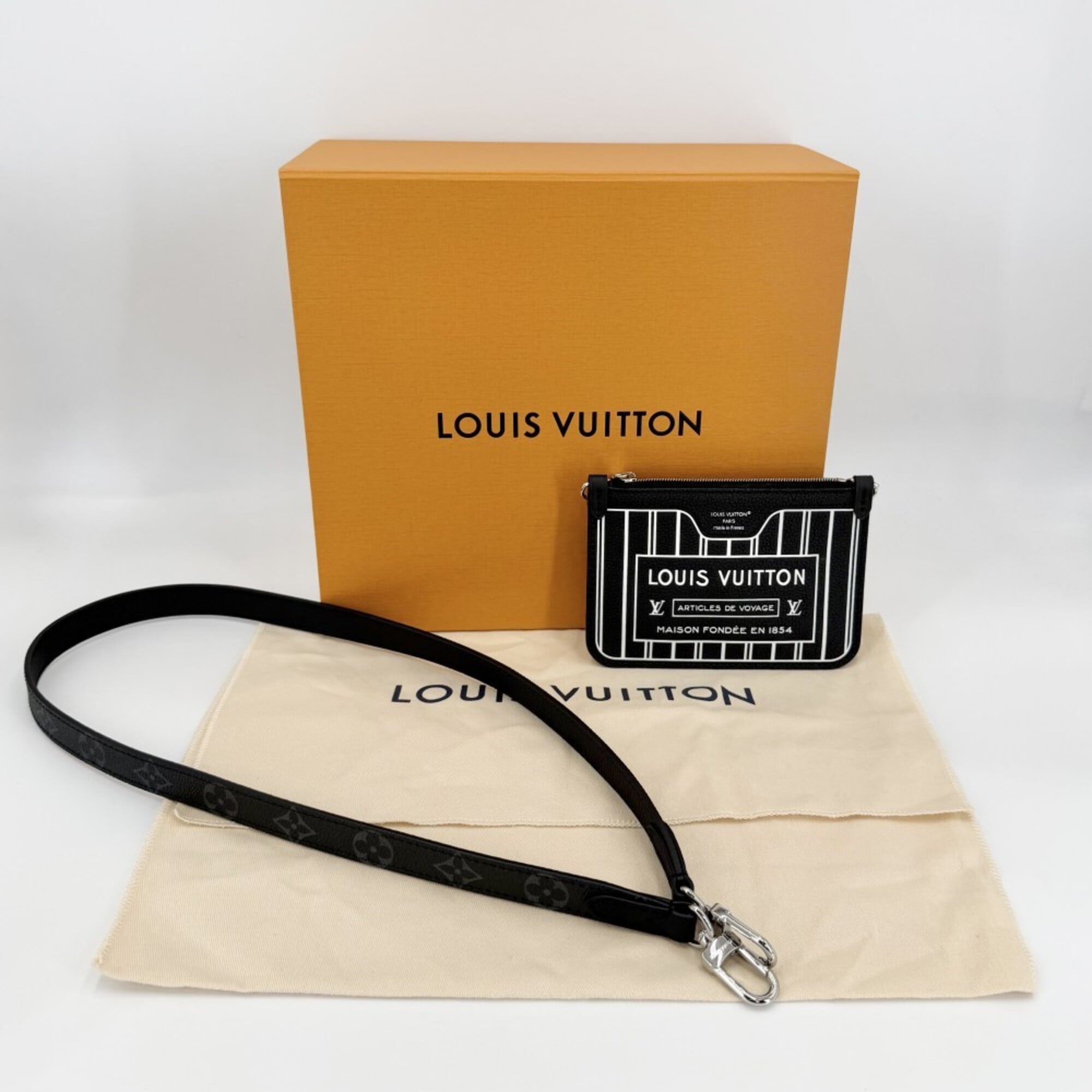 Louis Vuitton Women's Monogram Eclipse Neverfull Inside Out BB Handbag/Shoulder Bag, Reversible, Black, Silver Hardware, M15210 — Like New