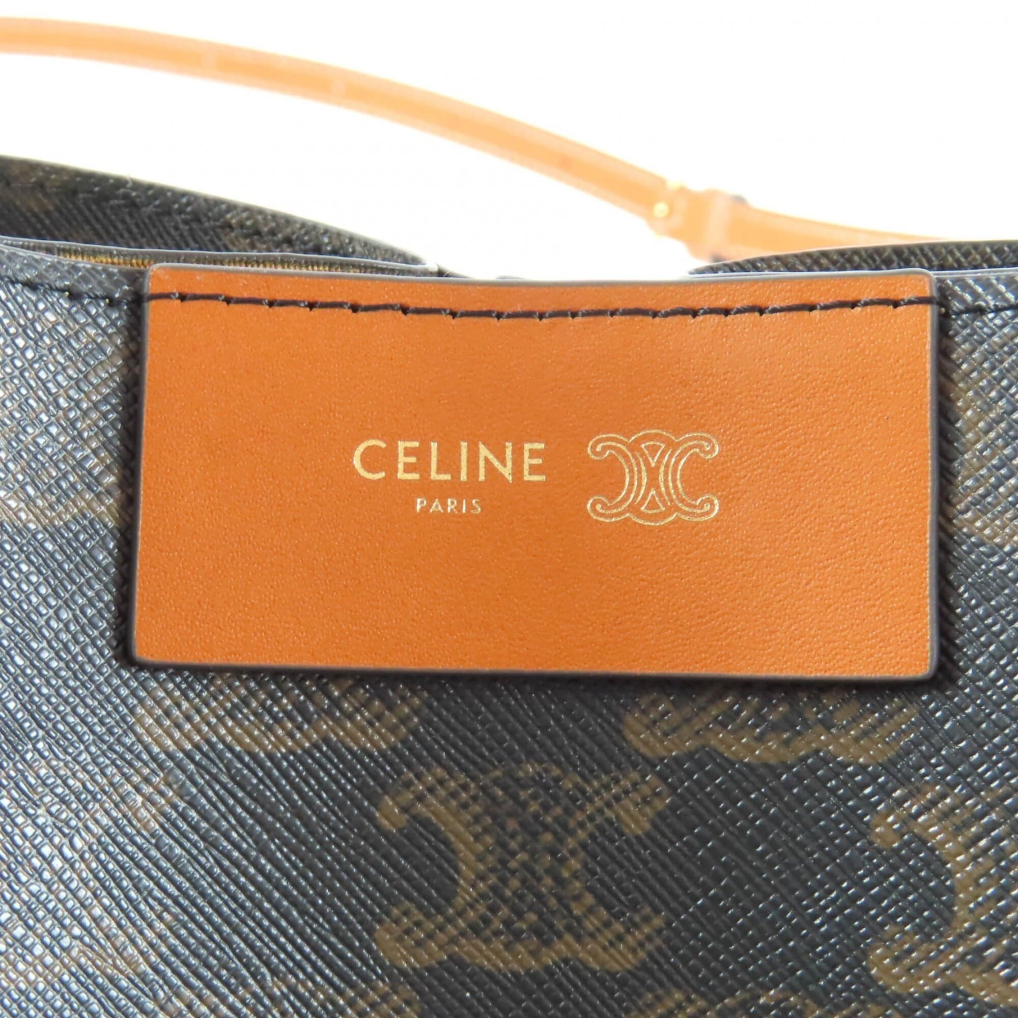 CELINE 12418 Small Cubo Bag Honey Logo Triomphe Canvas 2-way Shoulder Made in Italy Women's — Like New