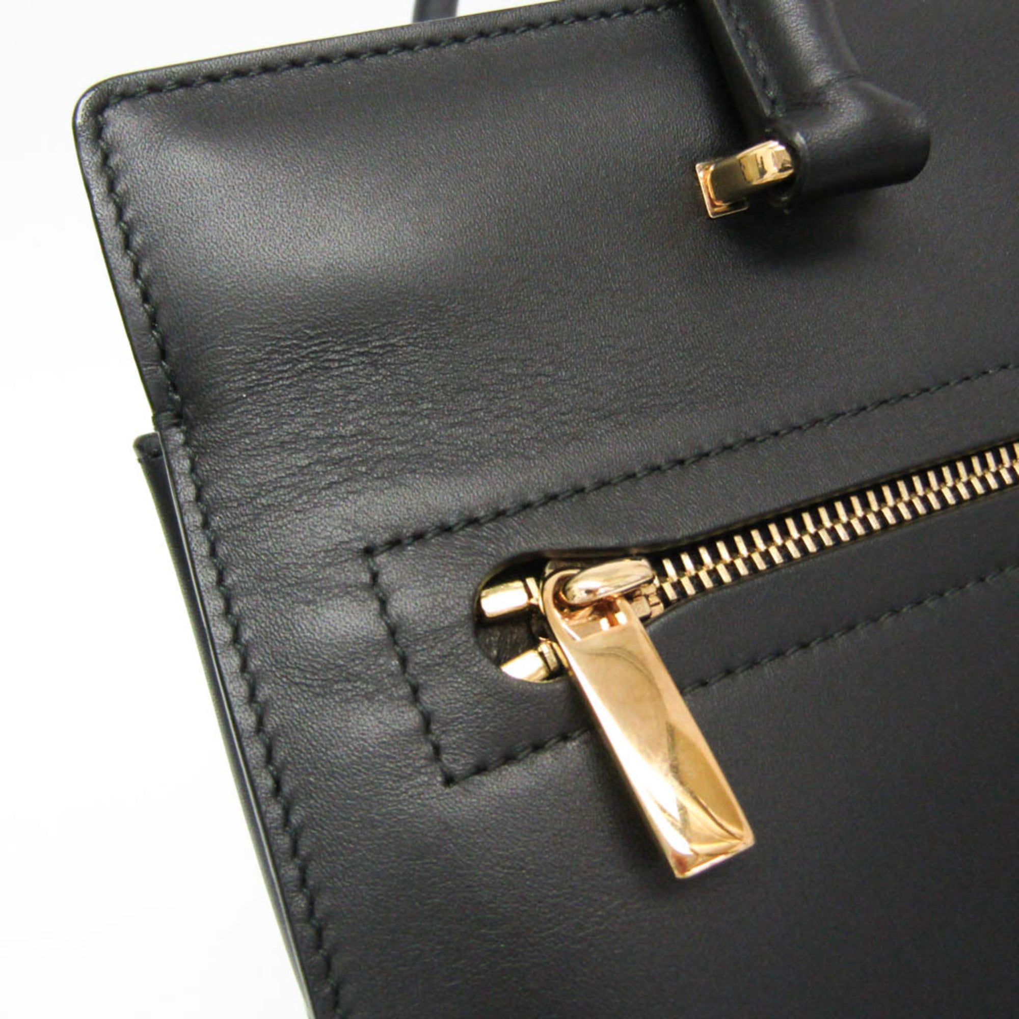 Salvatore Ferragamo Gancini DY-21 E525 Women's Leather Tote Bag Black — Like New