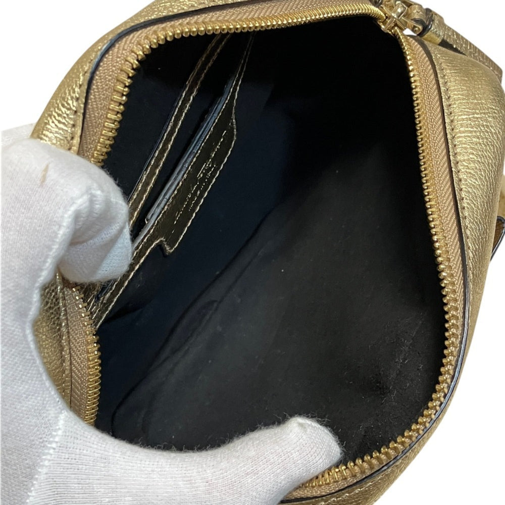 Salvatore Ferragamo Vara Ribbon Camera Shoulder Bag AU-21 H498 Gold Color Women's — Like New