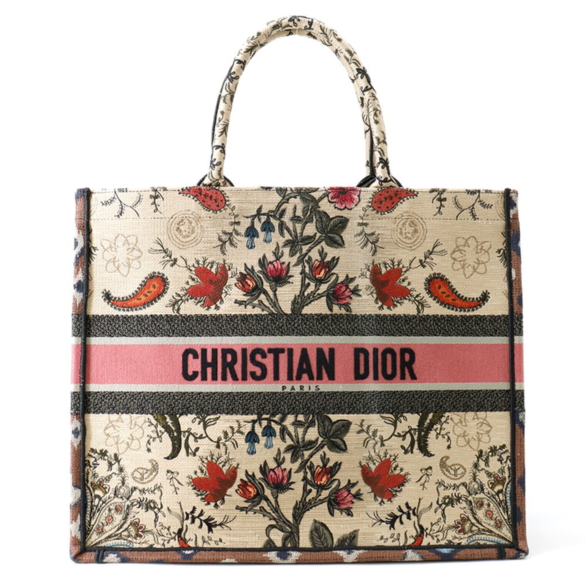 Christian Dior Large Canvas Tote Bag Handbag — Like New