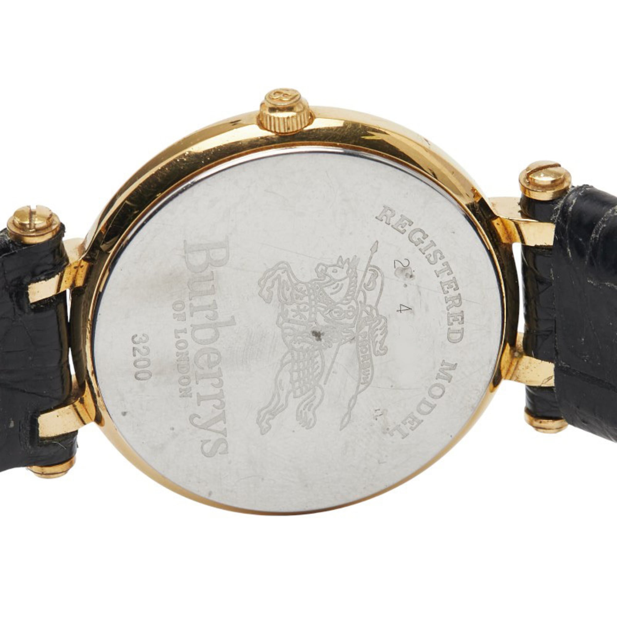 Burberry Logo Shadow Horse Watch 3200 Quartz White Dial Stainless Steel Leather Women's BURBERRY