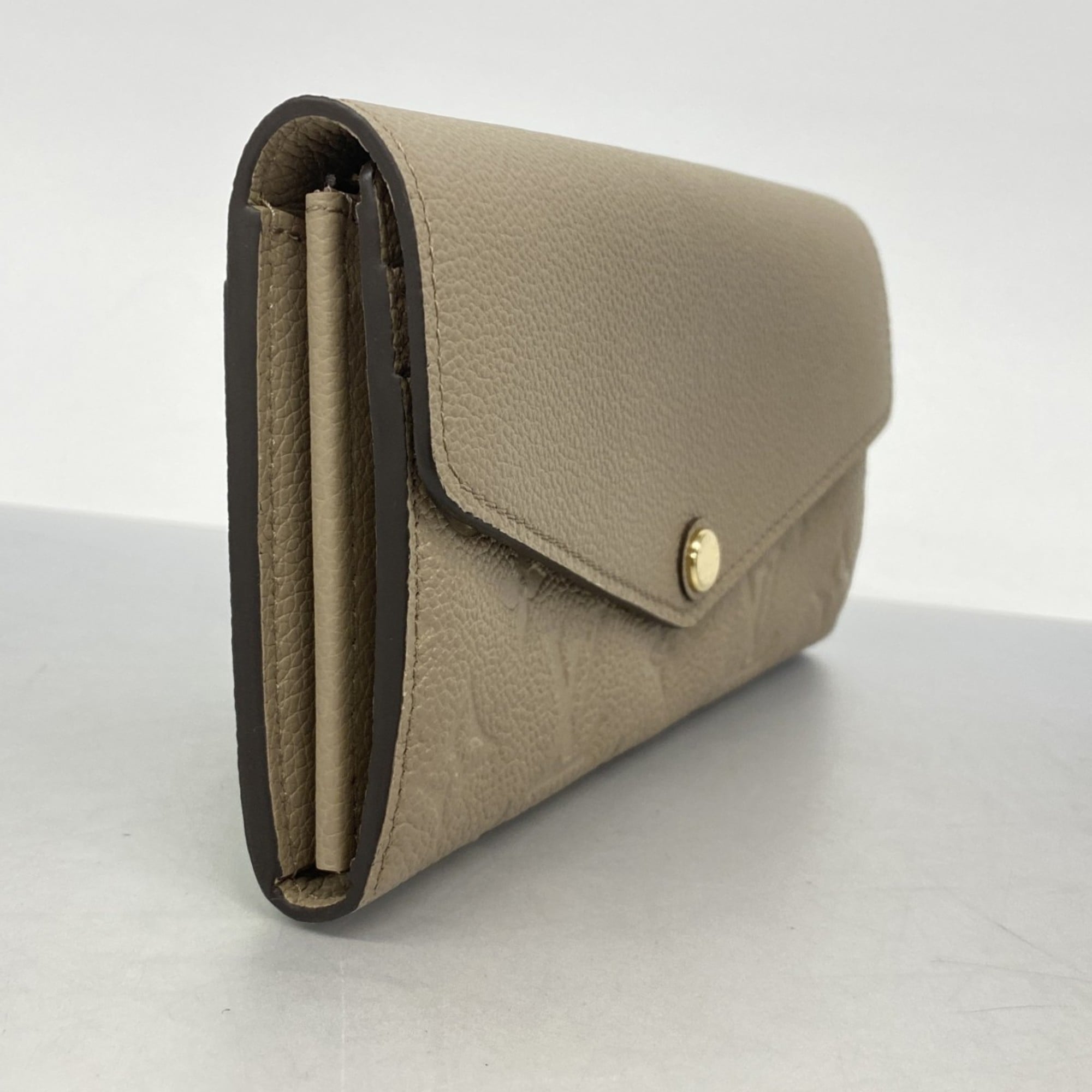 Louis Vuitton Monogram Empreinte Portefeuille Sarah M68708 Tourterelle Long Wallet for Women