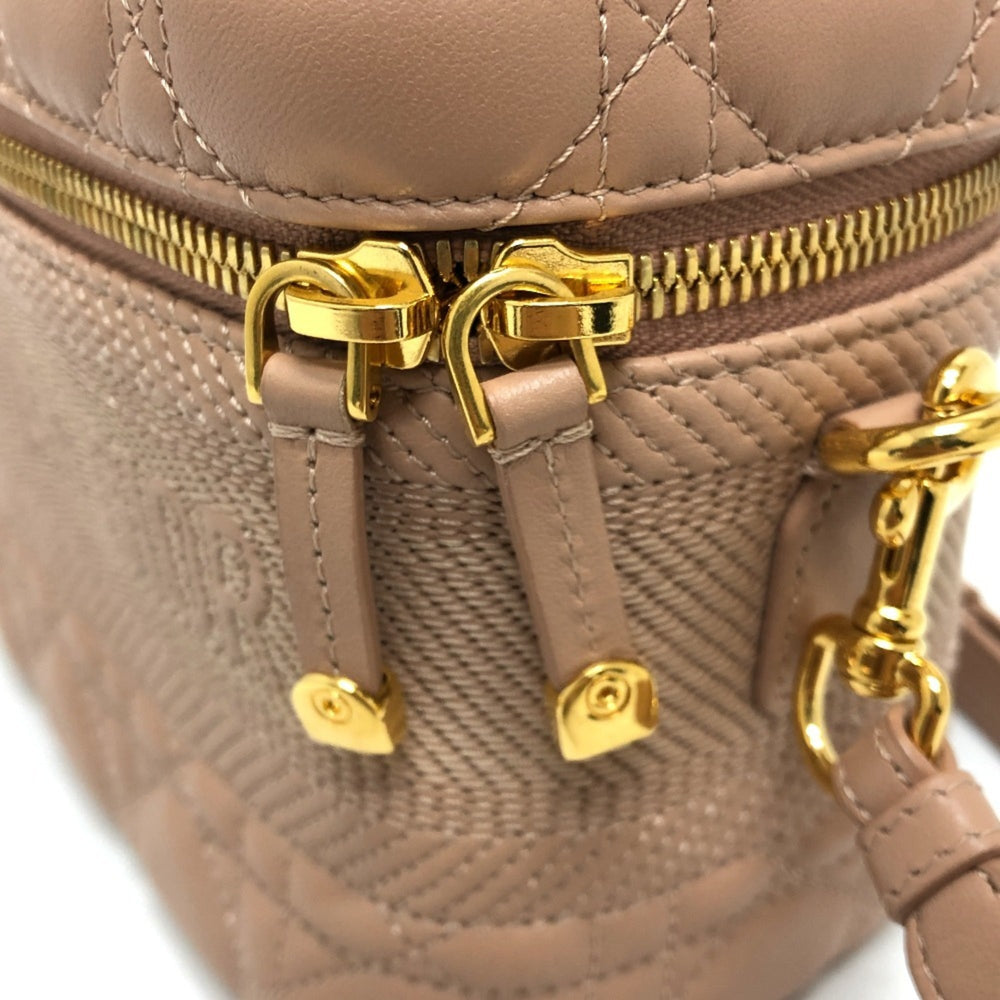 Christian Dior Dior Travel Small Vanity Bag Cannage Stitch Handbag Lambskin Canvas Women's Pink E-240503-12 — New - Store Return