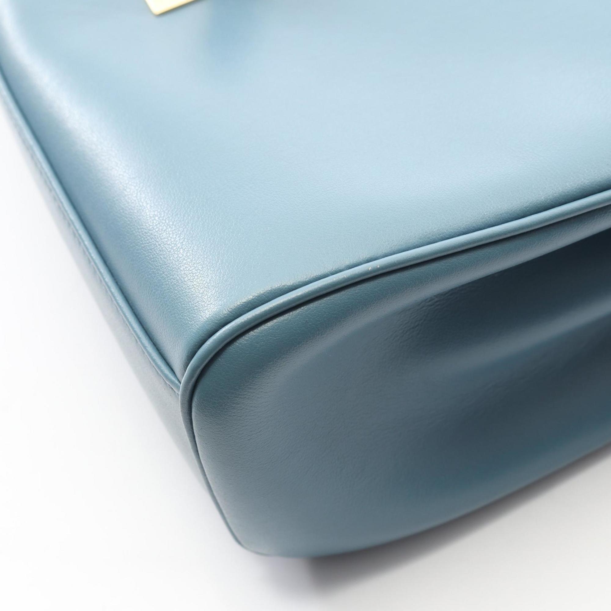 Celine Teen Soft 16 Shoulder Bag, Leather, Women's, Blue, 196853