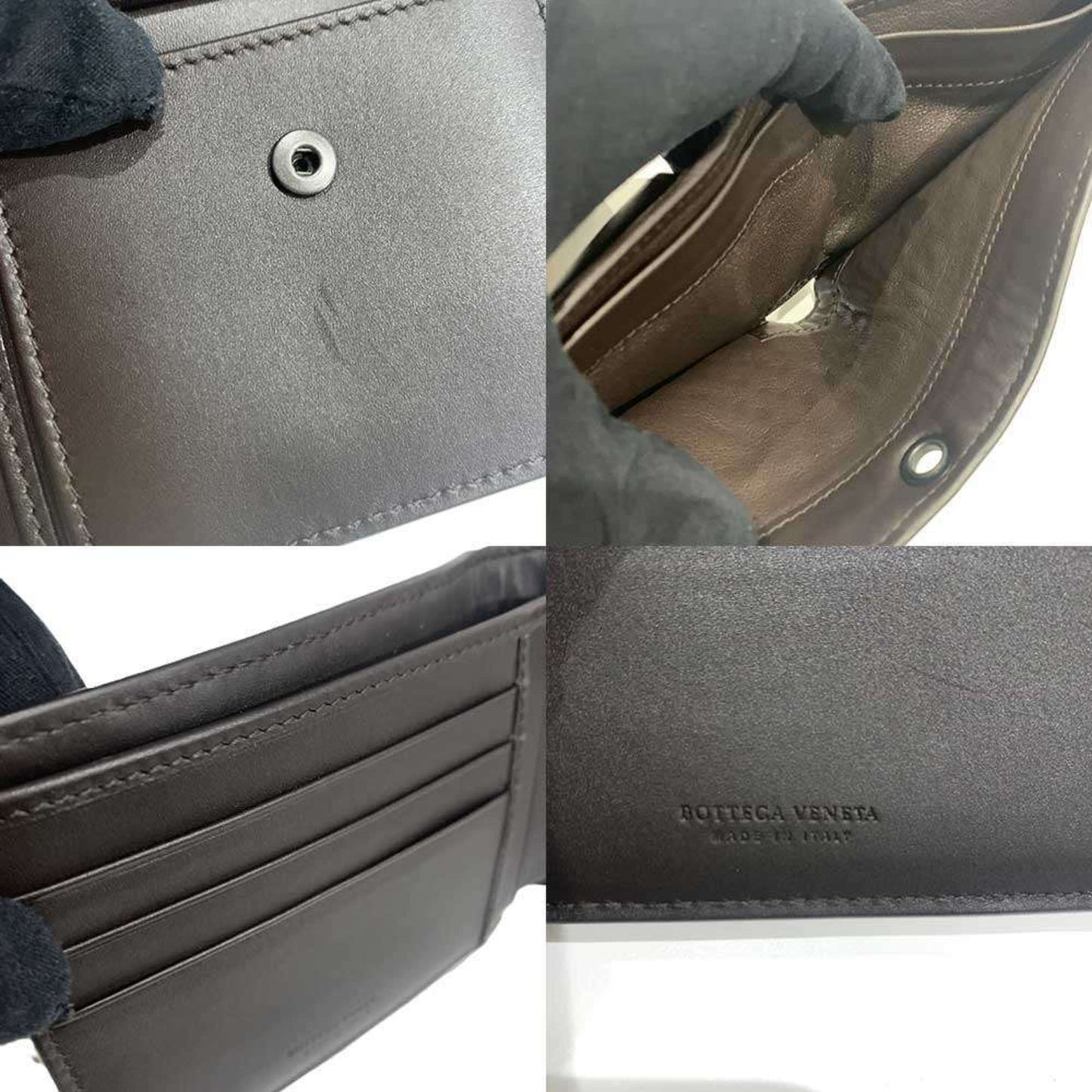 Bottega Veneta Bi-fold Wallet Intrecciato Calfskin Brown 113993