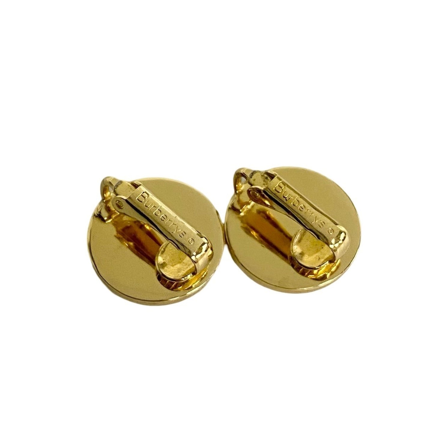 BURBERRY Shadow Horse logo button motif earrings, gold, 08403