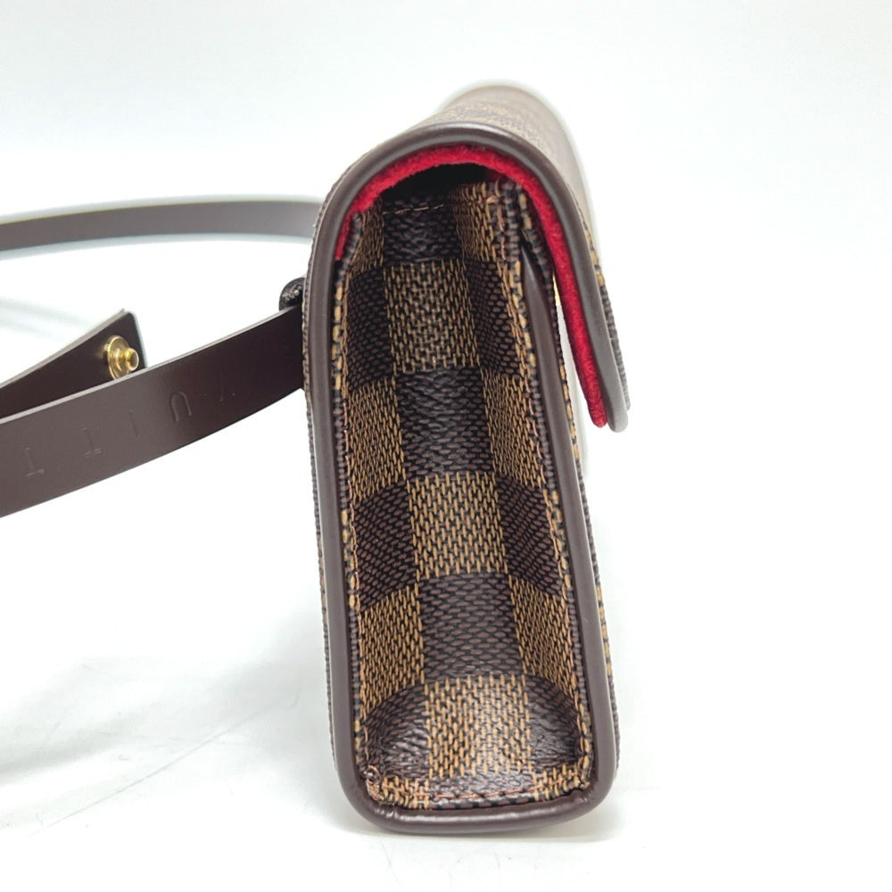 LOUIS VUITTON Florentine Pochette N51856, Special Order Order, Women's, Damier Canvas, Ebene Brown — Like New