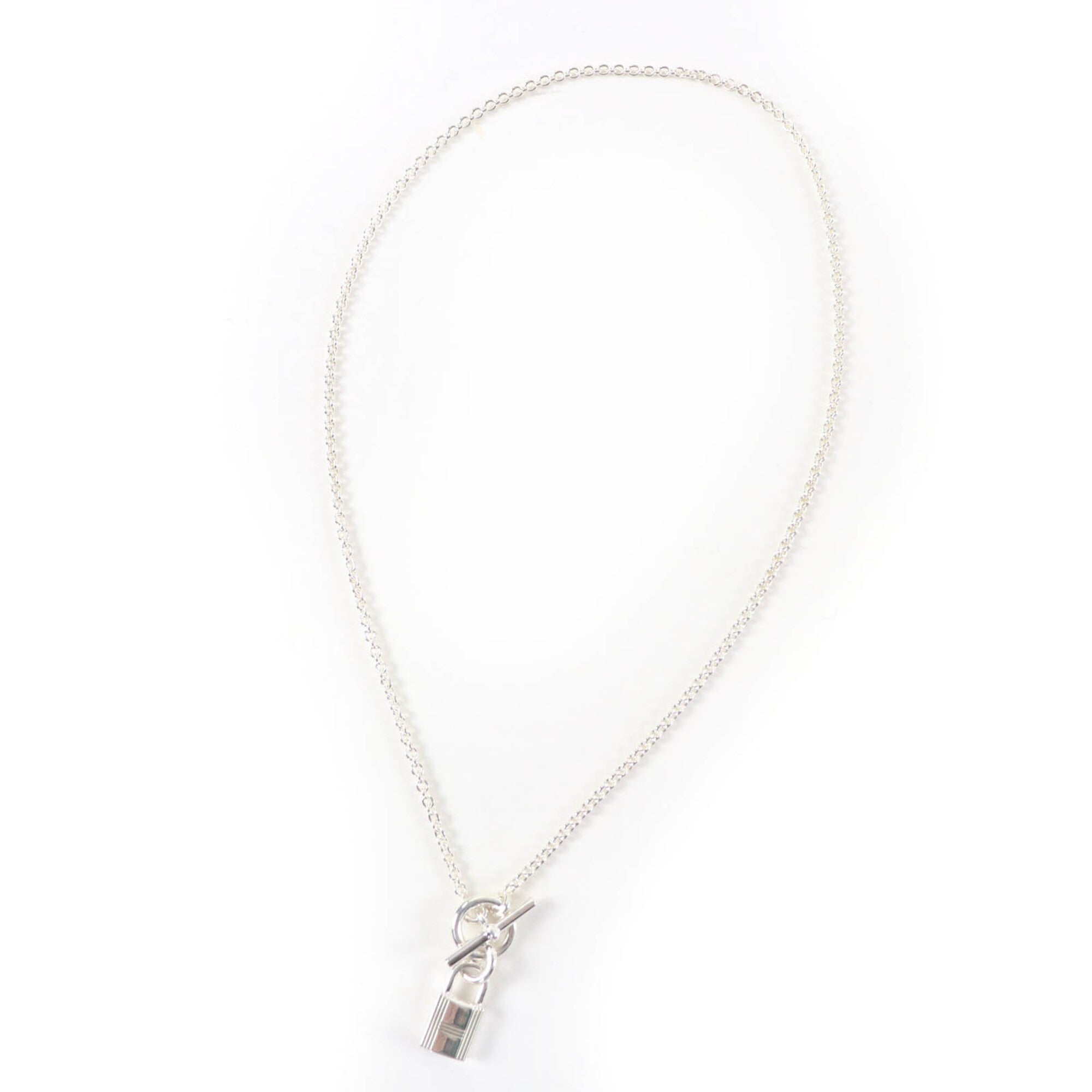 HERMES (Hermes) 2021 model AG925 Amulet Cadena Necklace Pendant Silver Made in France Weight 11.4g Women's — Like New