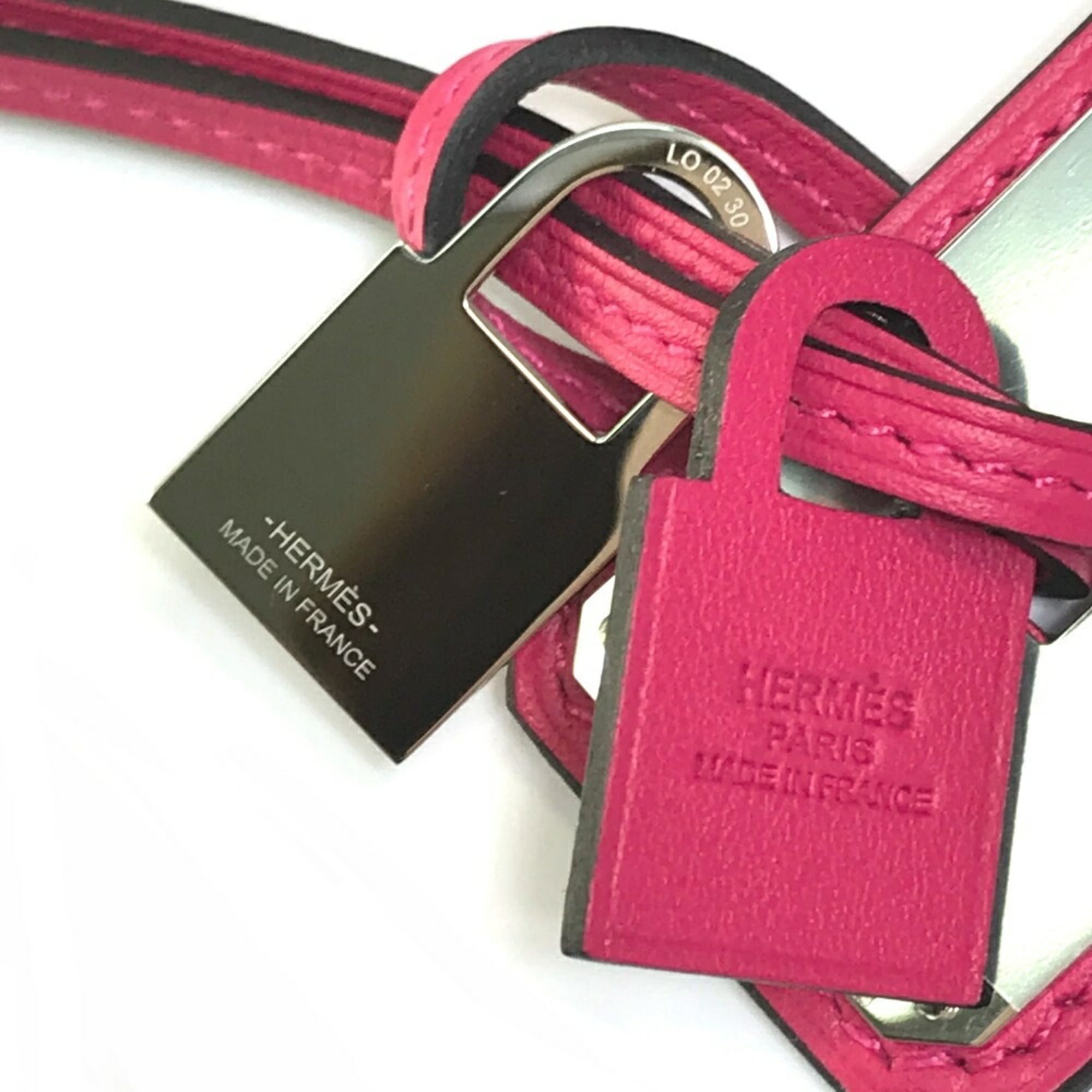 HERMES O'Kelly GM Pendant Necklace Swift Leather Women's Pink G-220125-25 — New - Store Return