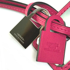 HERMES O'Kelly GM Pendant Necklace Swift Leather Women's Pink G-220125-25 — New - Store Return