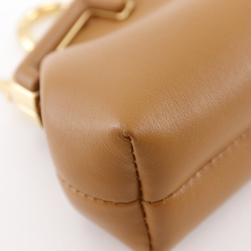 FENDI Nano First Shoulder Bag with Charm and Chain Pouch (7AS051) - Made in Italy, Leather, Clasp Purse, Women's