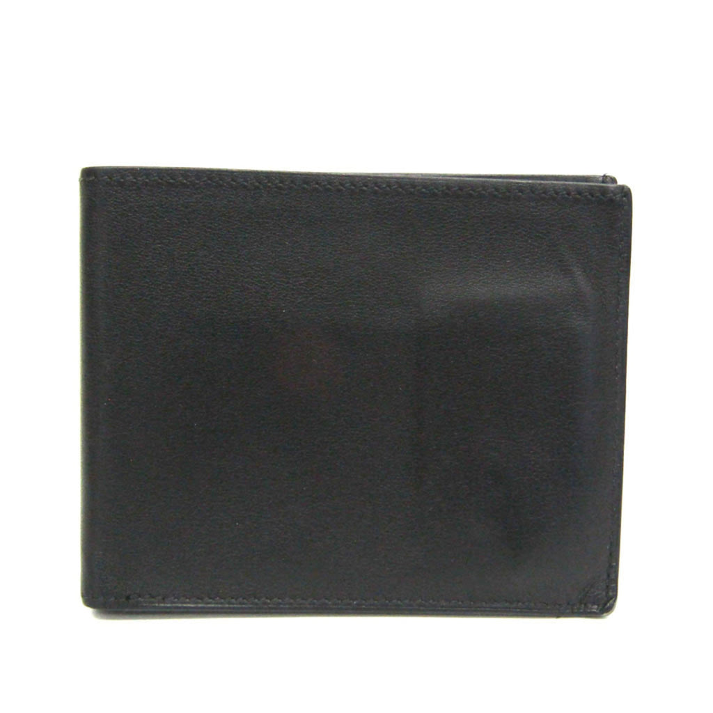 Hermes Citizen Twill Compact Men's Leather Bill Wallet (bi-fold) Black