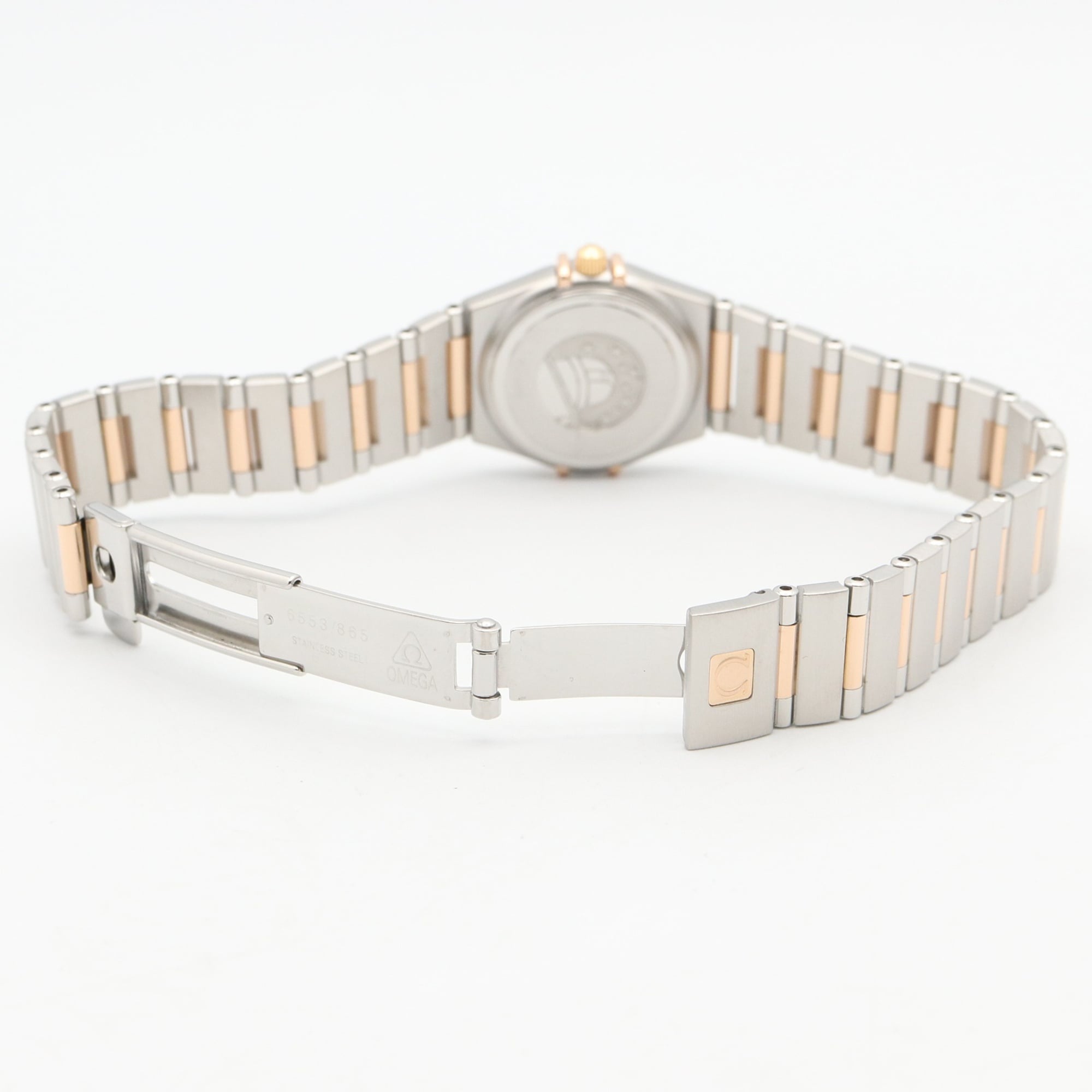 Omega Constellation Mini Iris Diamond Bezel Watch, 18K Pink Gold (PG) Stainless Steel, Diamond, Ladies', White/White Mother-of-Pearl Case, 1360.79 — Very Good