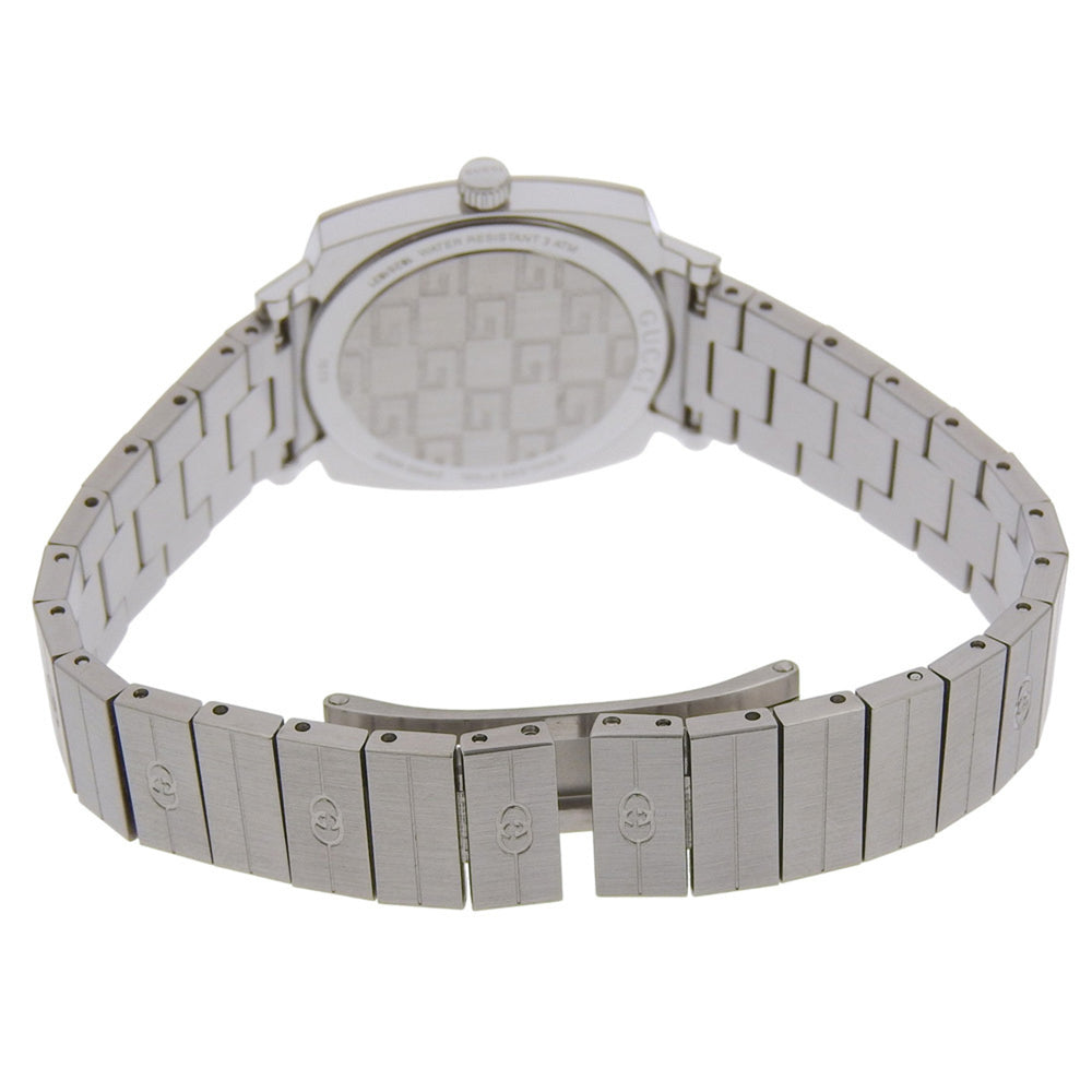 Gucci Grip Watch, Interlocking G, 157.5mm, Stainless Steel, Quartz Movement, Analog Display, White Dial, Women's — Very Good