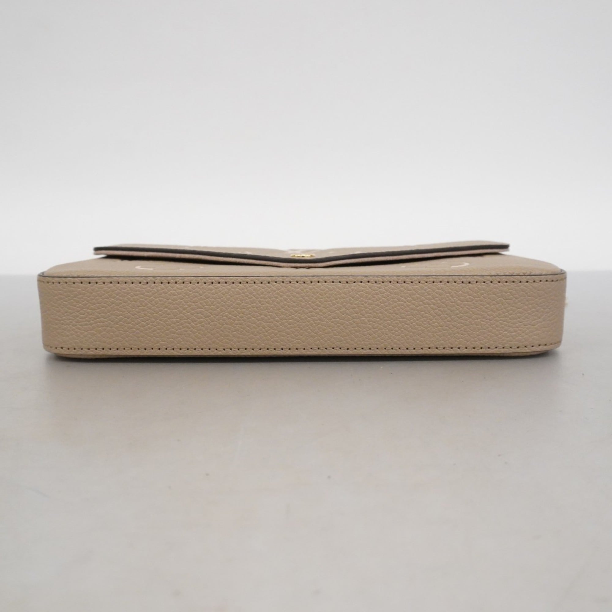 Louis Vuitton Monogram Empreinte Two-Tone Pochette Felicie M82610 Tourterelle Creme Women's Wallet/Shoulder Wallet