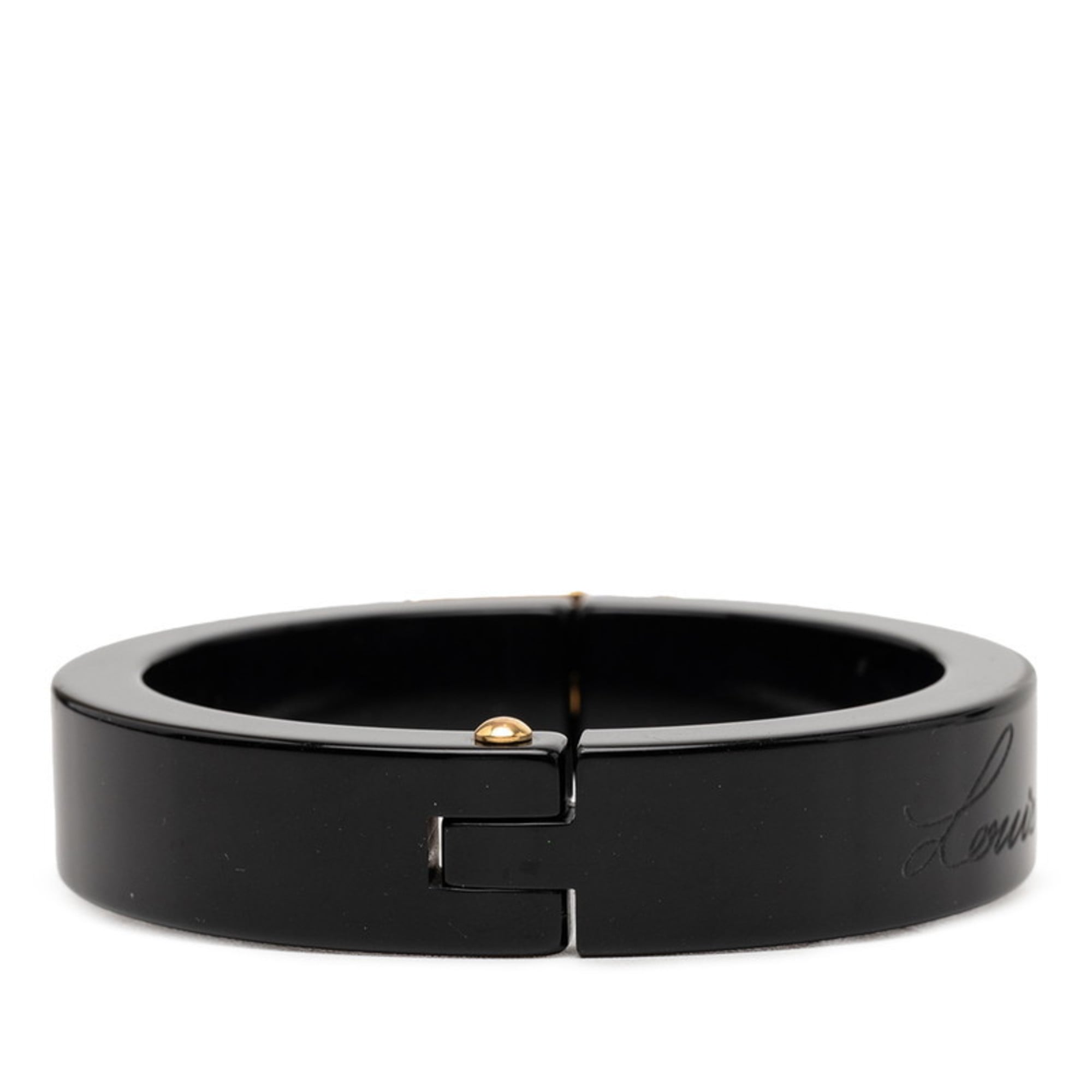 Louis Vuitton LockMe Bangle Bracelet in Black Gold with Plastic Plated for Women