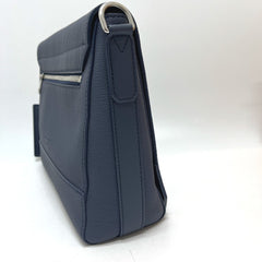 LOUIS VUITTON M23709 LV Aerogram Takeoff Messenger Bag, Handbag, Crossbody Shoulder Leather, Men's, Blue, Atlantic Like New — Like New