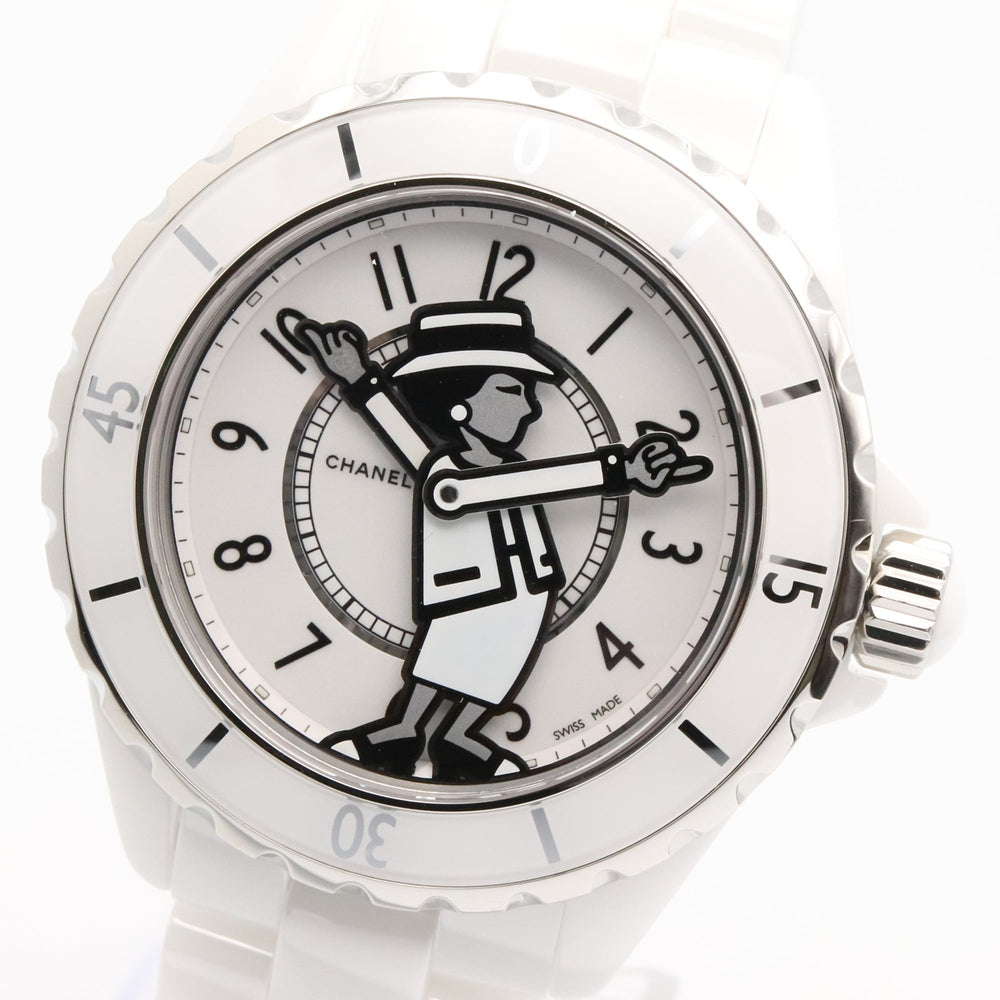 Chanel J12 Mademoiselle Ceramic Watch for Men, White (H5241) — Very Good