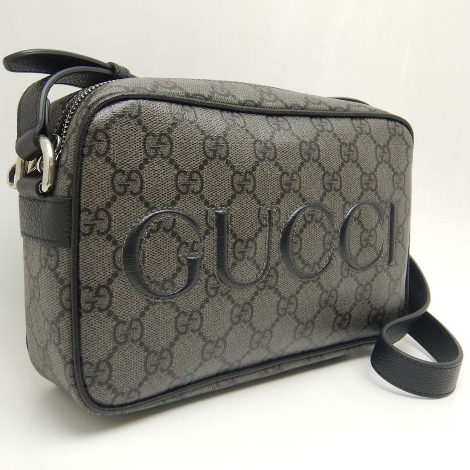 GUCCI Shoulder Bag 768391 GG Supreme Canvas Black 252514 — Like New