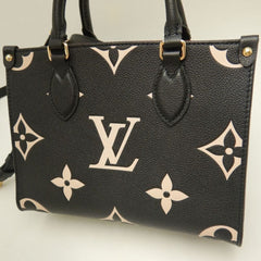 LOUIS VUITTON Louis Vuitton Bicolor Monogram OnTheGo PM M45659 Handbag Black Empreinte Beige Women's 253836 — Like New