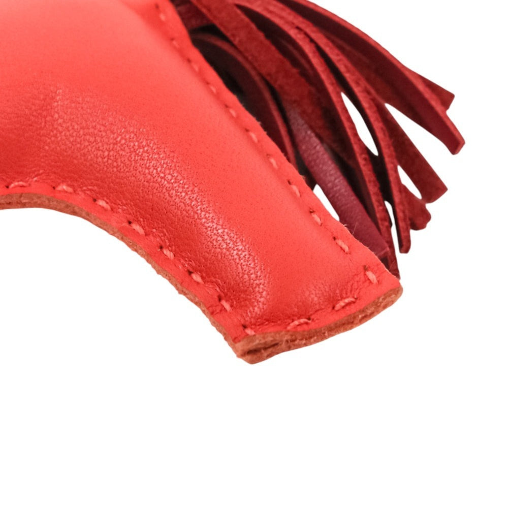 HERMES Rodeo MM Leather Accessory Bag Charm, Agneau Milo Pink Red, Women's — Like New