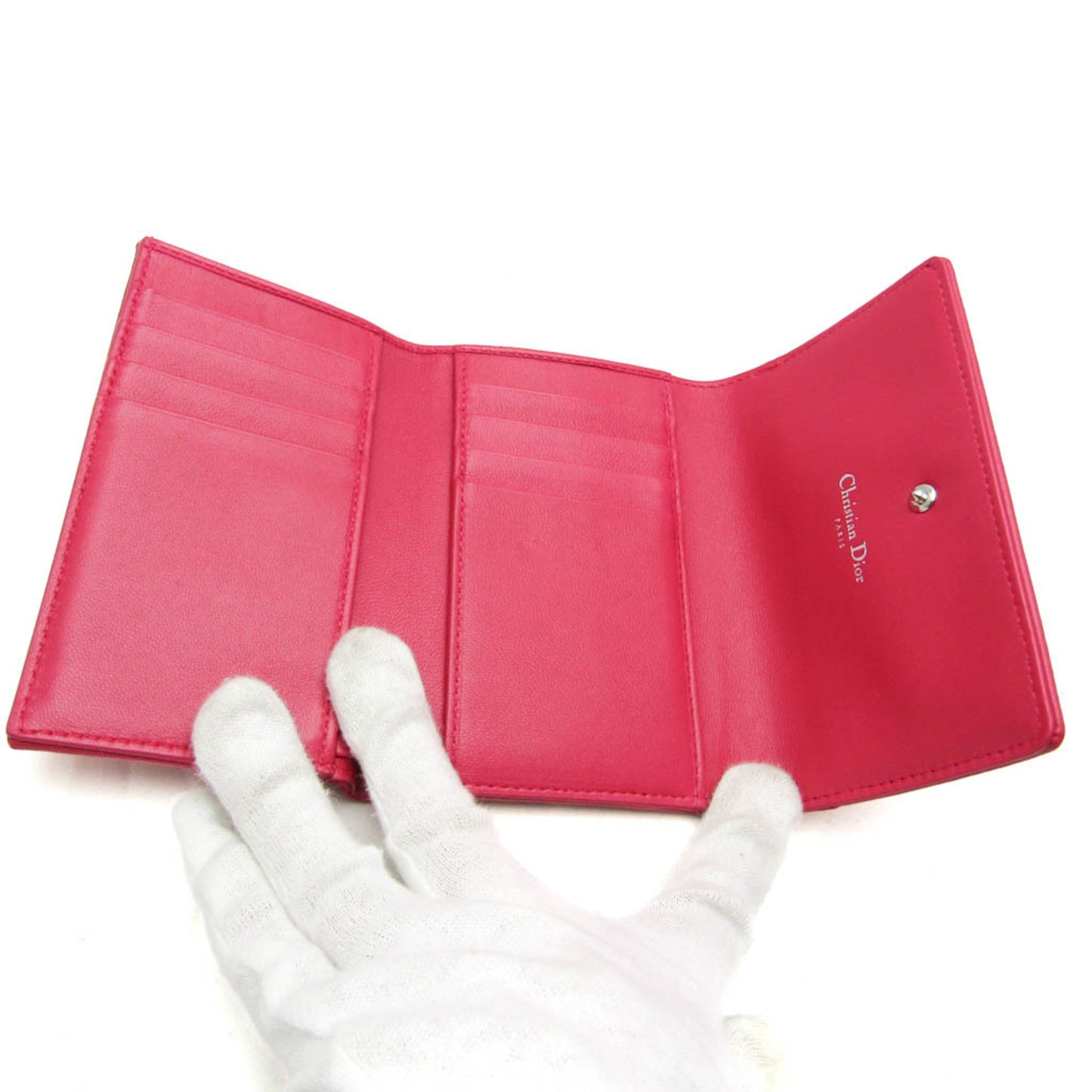 Christian Dior DIORAMA S0617PNAG Women's Leather Wallet (tri-fold) Pink