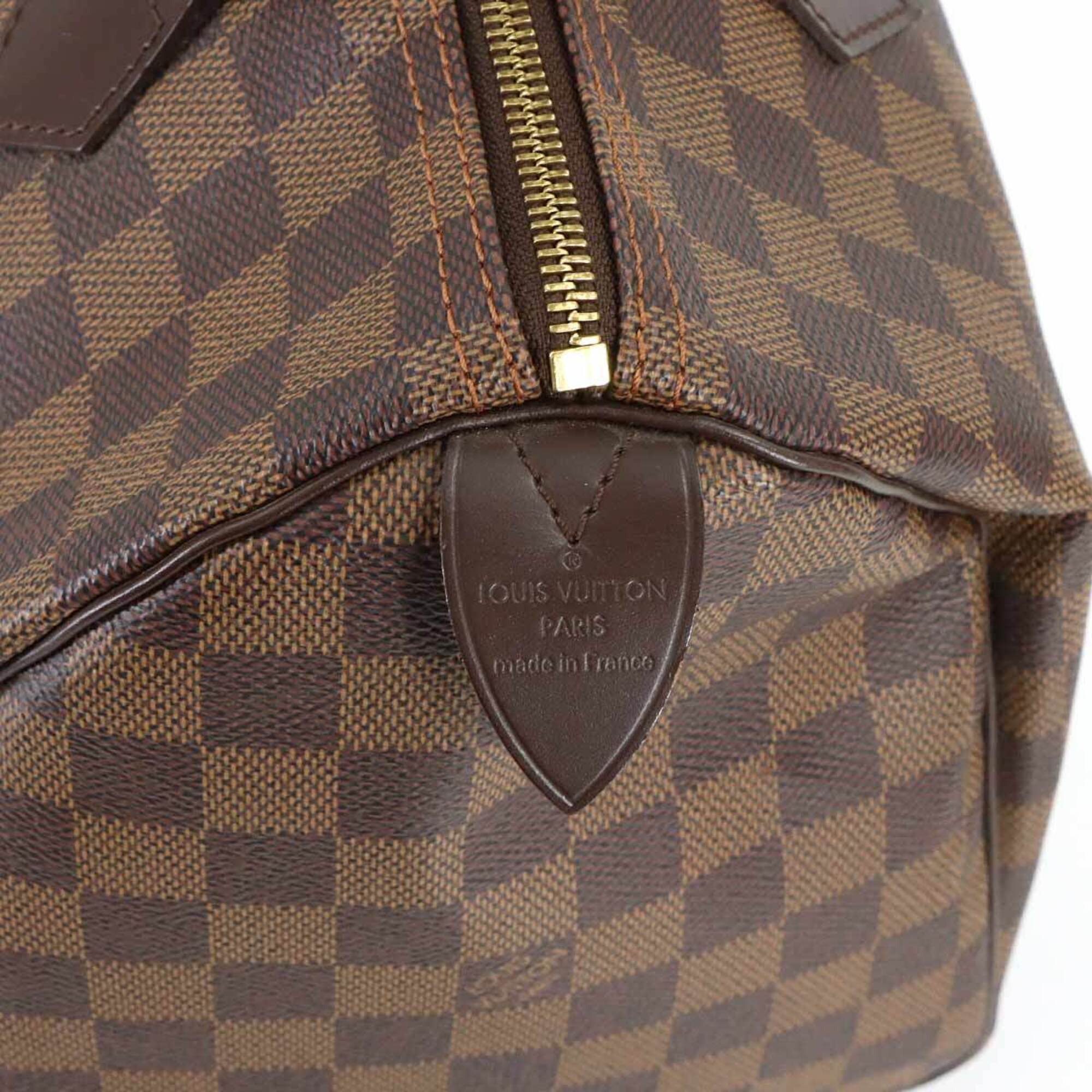 Louis Vuitton Damier Speedy 30 Handbag, Ebene Brown, N41531, Gold Hardware — Like New